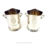 Two Contemporary Silver Plated Wine Coolers.