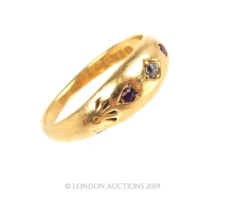 An Antique ruby and diamond Ring. - Image 2 of 4