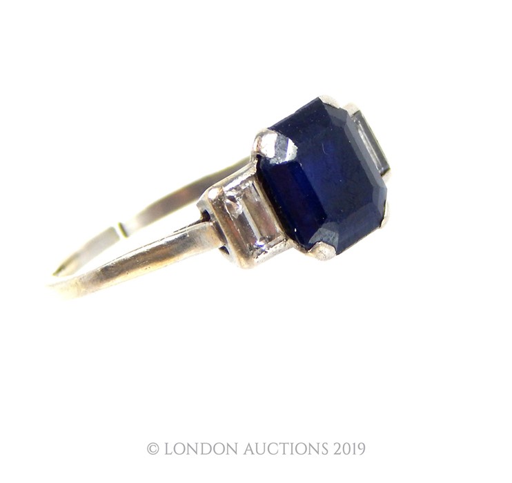 A Sapphire and Diamond Ring. - Image 3 of 3