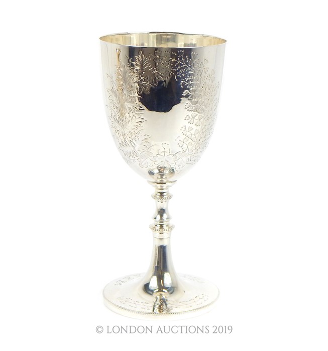A silver plated goblet. circa 1880. - Image 2 of 4