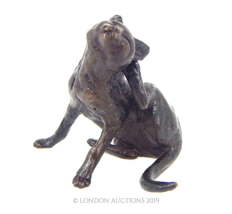 Bronze Cat Figurine By Paul Jenkins - Bild 2 aus 4