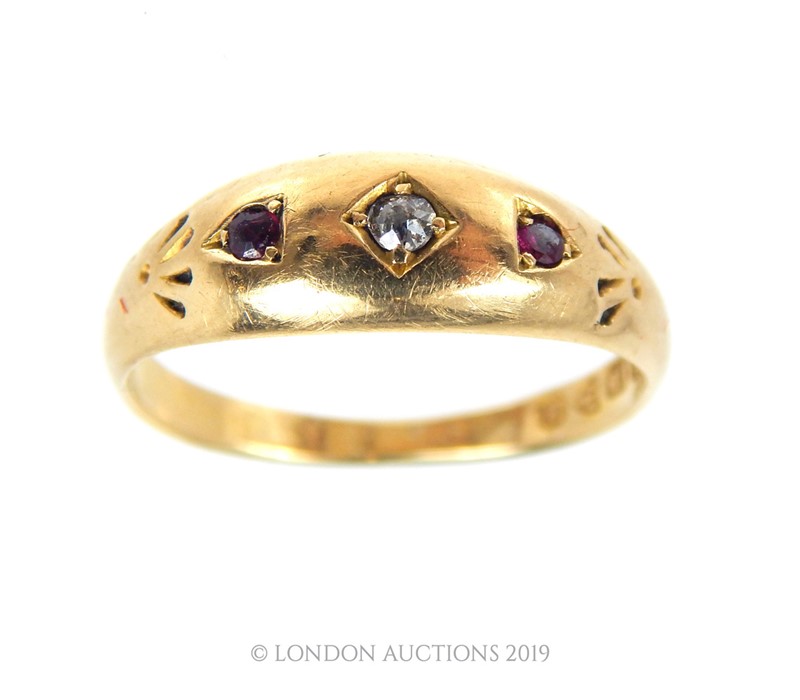 An Antique ruby and diamond Ring.