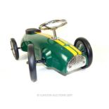 A Green metal Ride on Retro Sports Racer.