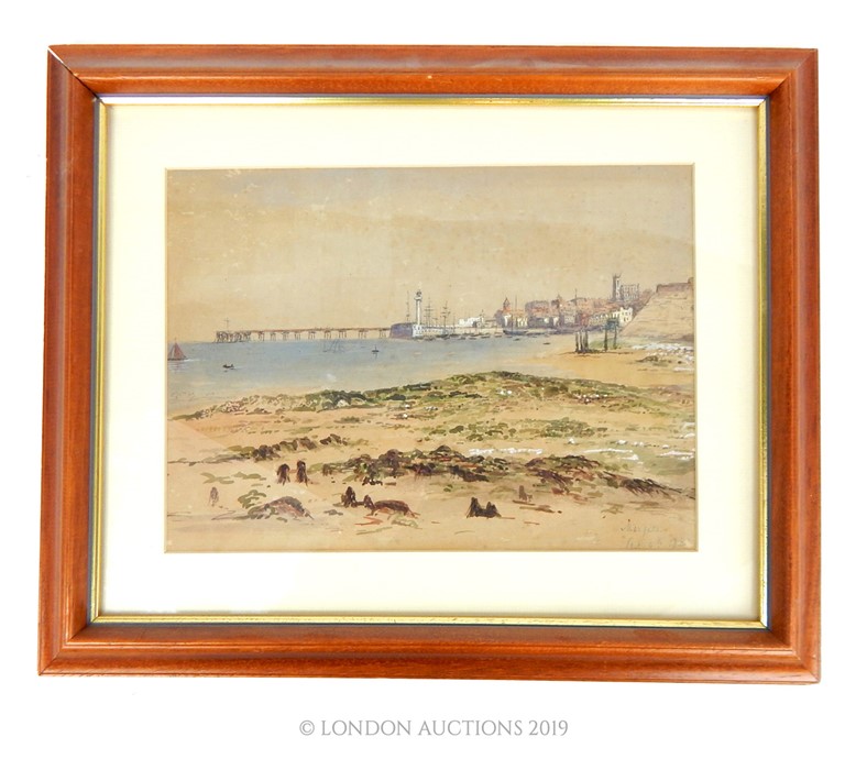 Watercolour Of A Seafront Scene Of Margate Dated 1865