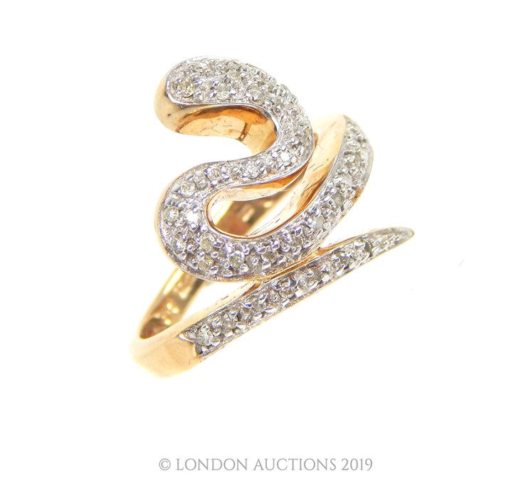 A 9 carat Gold Snake Ring. - Image 2 of 4
