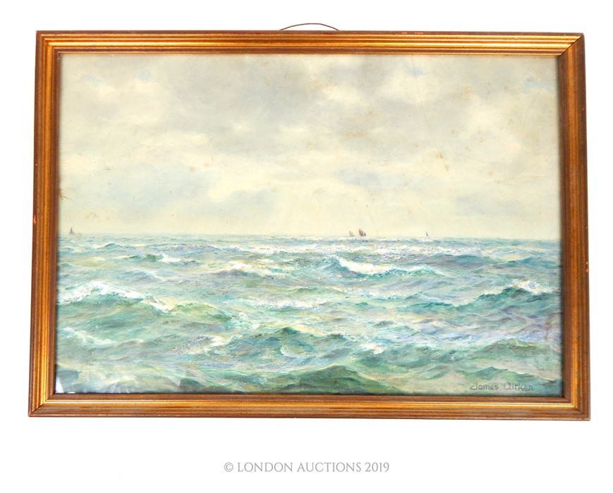 A Stiff Breeze Through The English Channel Signed James Clitken