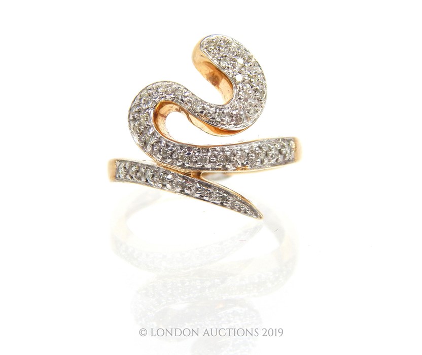 A 9 carat Gold Snake Ring. - Image 3 of 4