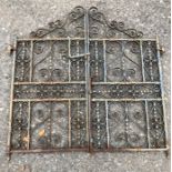 A pair of Decorative 20th Century Scrolling Wrought Iron Garden Gates.