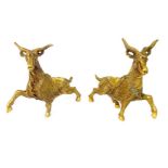 A Pair of Oriental Bronze Goats.