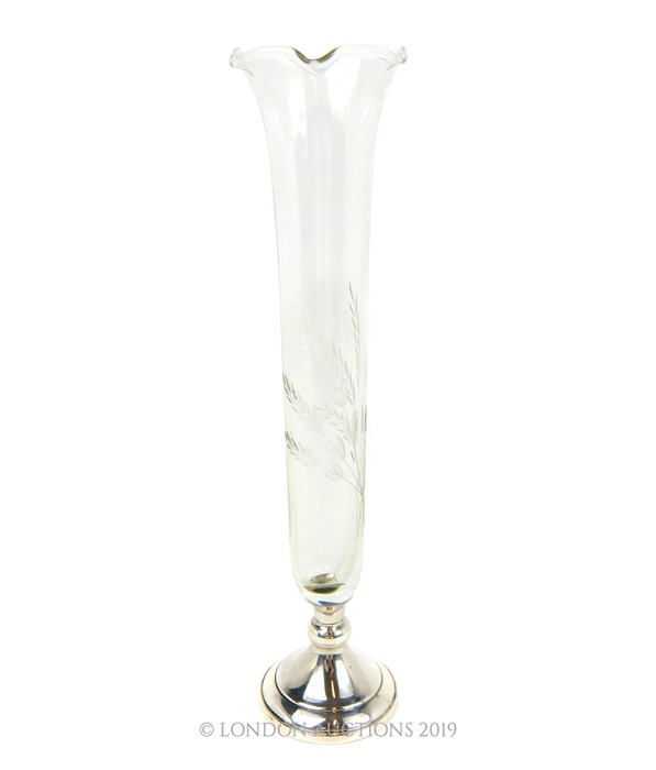 A Cut glass and Silver Coloured Metal Mounted Bud Vase. - Image 4 of 5