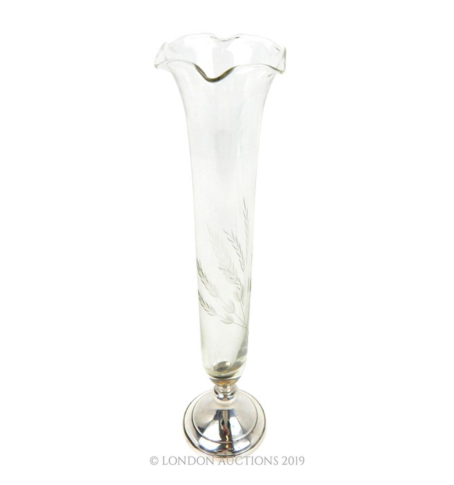 A Cut glass and Silver Coloured Metal Mounted Bud Vase. - Image 2 of 5