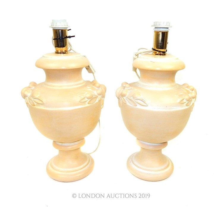 A Pair of Modern Terracotta Table Lamps.