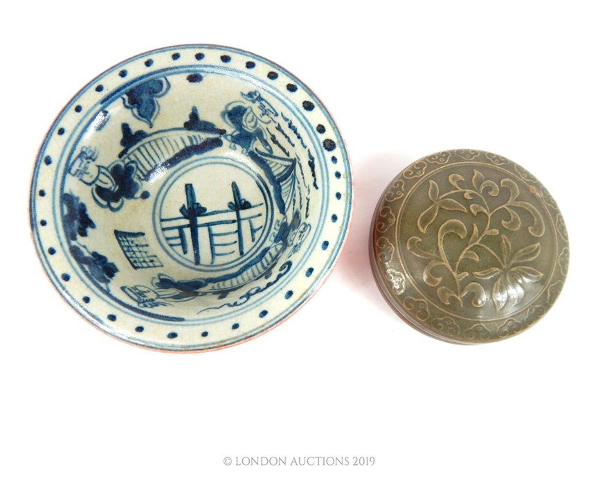 Chinese Bowl and Celadon Box. - Image 2 of 4