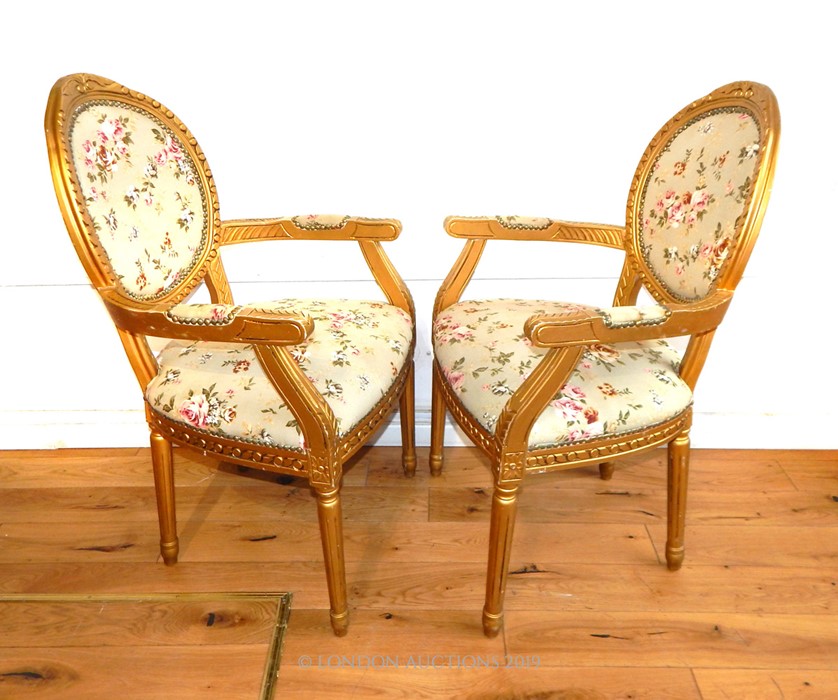 Pair of French gilt chairs - Image 2 of 2