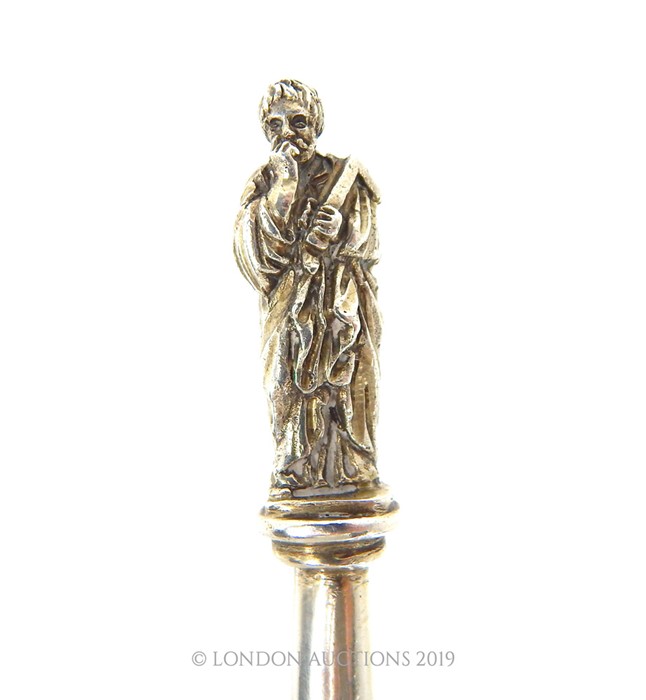 A Late Nineteenth Century German Sterling Silver Apostle Spoon. - Image 3 of 5
