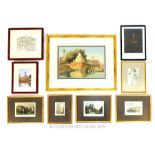 Four French Framed Coloured Engravings Of London And Others