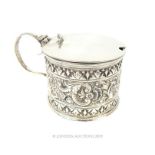 A late Victorian Sterling Silver Mustard Pot.