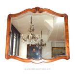 A Mahogany Antique bevelled Large Mirror.