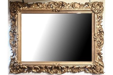 19TH Century Rococo Carved Giltwood Framed Mirror.