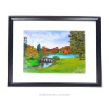 Idylic Painted Scene "Blue Skies & Green Grass"