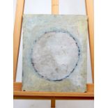 Rudolf Ray Rapaport Abstract Painting, Pale Eggshell Circle.