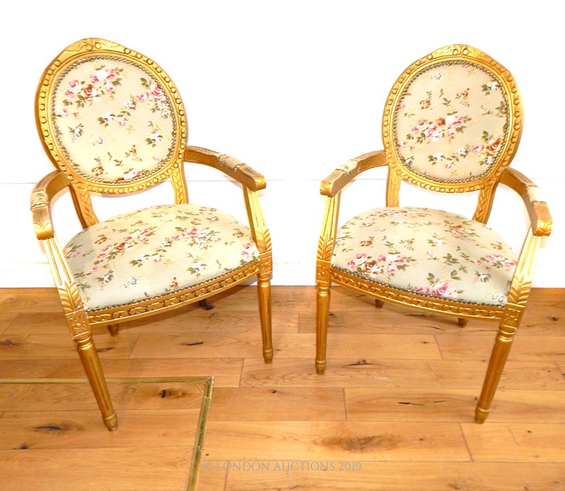Pair of French gilt chairs