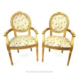 A pair of Louis XV style chairs