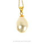 A Natural Baroque Pearl Drop Pendant.