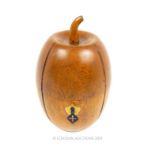 A Fruitwood Georgian Style Apple Shaped Tea Caddy.