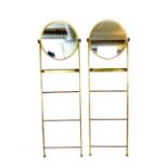 A Pair of Industrial Style Bathroom Racks with Mirrors.