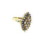 A Vintage 9 Carat Gold Tanzanite Ring.