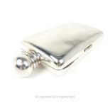 A Unusual Edwardian Sterling Silver Combination Hip Flask/Box.