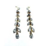 A Pair of Vintage Silver and Cubic Zirconia Drop Earrings.