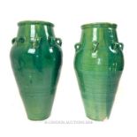 A Pair Large Green Vases.