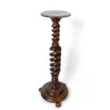 A Single c1900 Hardwood Pedestal