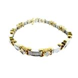 A 14 Carat Gold Diamond Paneled Bracelet