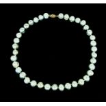 A Vintage 10-12 mm AAA South Sea Grey baroque pearl necklace.