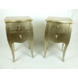 A Pair of Gilt Leaf Bedside Tables.