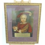 A Large Print of Henry VIII in Gilt frame.