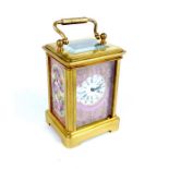 An Eight Day Brass Cased Miniature Carriage Clock.