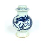 A Chinese Ming style blue and white vase.