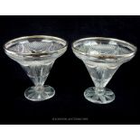 A Pair of Glass and Silver Vases. Hallmarked London1905