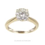 A 14 Carat White Gold Diamond Ring.