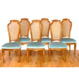 Six Mid 20th Century Rattan Backed Chairs.