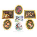 Seven Collectable Plates From Various Makers Depicting Floral Scenes.