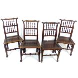 Four Victorian Wooden Dining Chairs in George II Style.