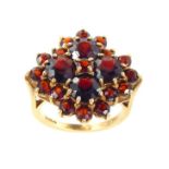 A Vintage 9 Carat Gold Garnet Cocktail Ring.