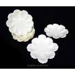 A Quantity Of Victorian White Cabbage Leaf Coalport Plates