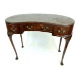 Georgian Style Kidney Shape Desk with Leather Top.