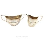 A Sterling Silver Fluted Sugar Bowl And Milk Jug, Hallmarked To London And Sheffield Both 1900